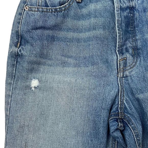 BDG Urban Outfitters Womens Sz 28 Distressed Raw Hem Jeans Button Front Wide Leg - Picture 6 of 9